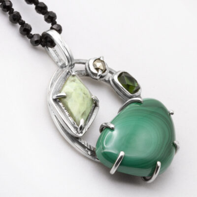 Stone Garden Necklace- Malachite