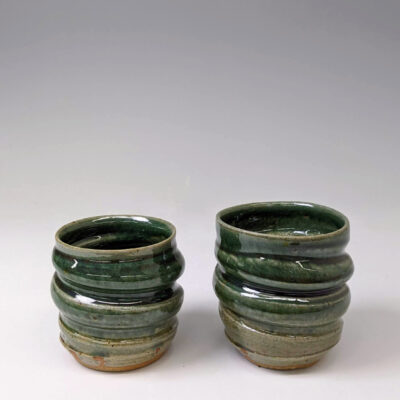 Thrown Spiral cups by Emma Crowley