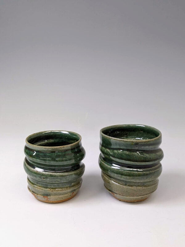 Thrown Spiral cups by Emma Crowley