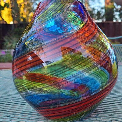 Multi color vase by Ronen Vainish