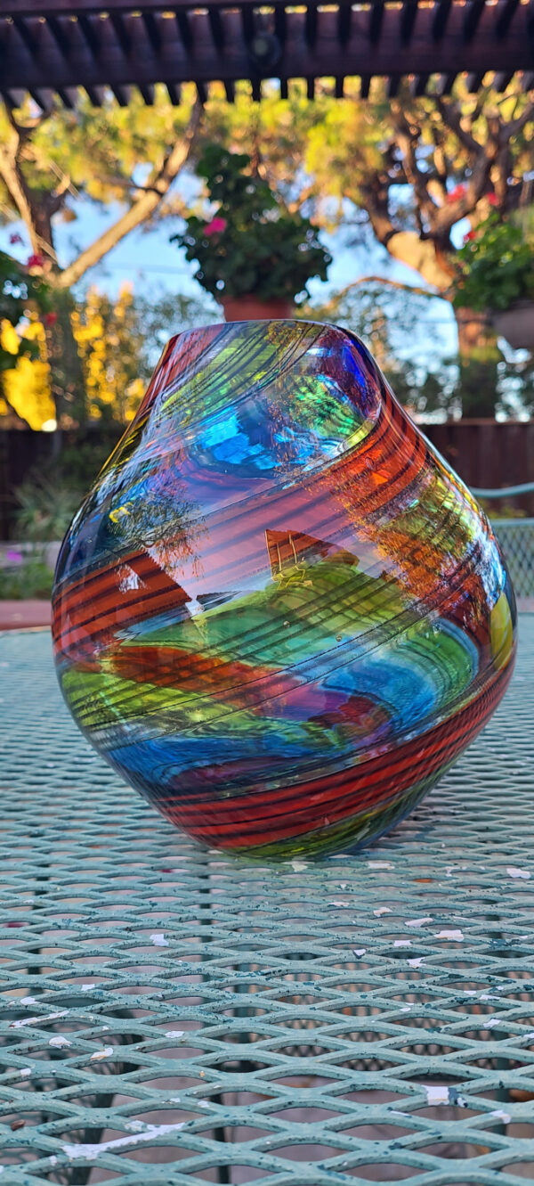 Multi color vase by Ronen Vainish