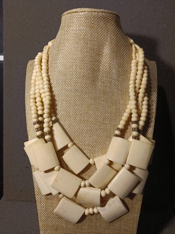 Antique multi-shape Bone beads Necklace by Larisa Vaserman