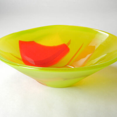 Green and Red Bowl by Deborah Ikeda