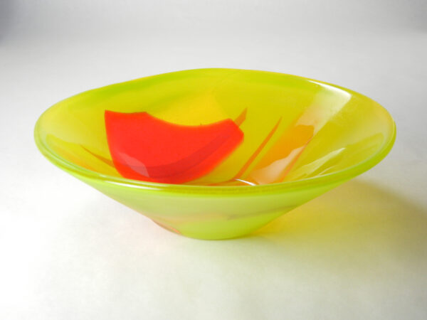 Green and Red Bowl by Deborah Ikeda