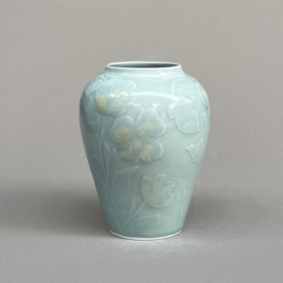 Blue Floral Vase by Bev Zerbib-Berda