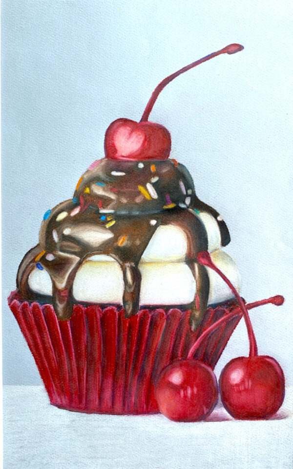 Cherry Chocolate Cupcake by Sinclaire Bradley