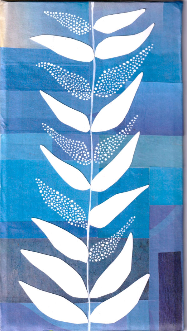 Boho White Leaves on Blue by Dipti Irla