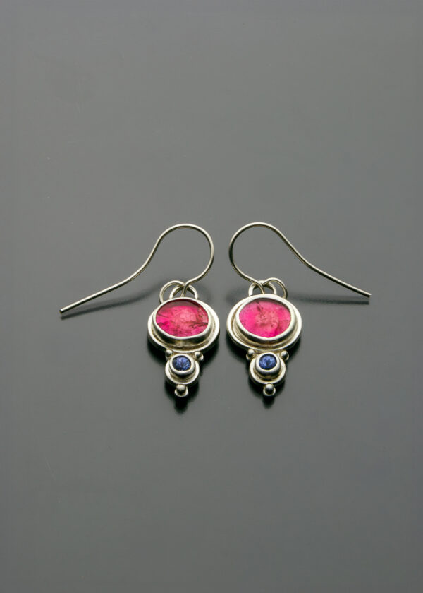 Pink Tourmaline and Purple Tanzanite by Marge Regan