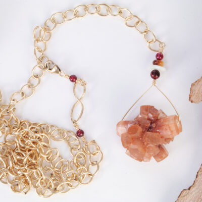 Natural Aragonite Cluster Necklace by Wesley Brando-Barrow