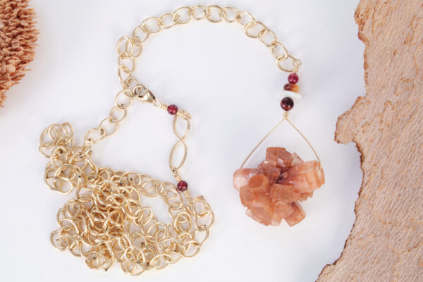 Natural Aragonite Cluster Necklace by Wesley Brando-Barrow