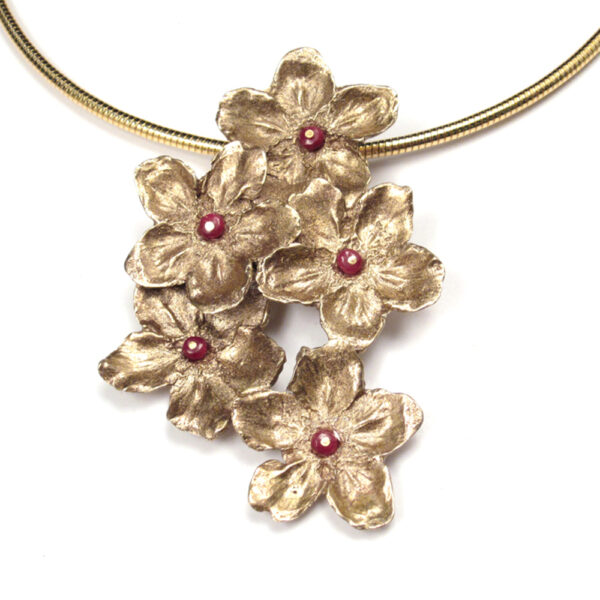 Cherry Blossom Collage Pendant by Carina Rossner