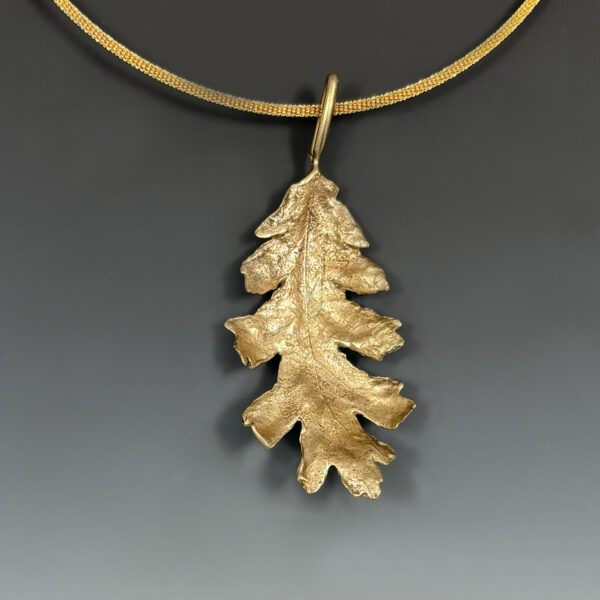 Golden Oak Leaf Pendant by Carina Rossner