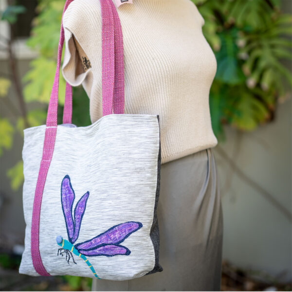 UpCycled Dragonfly Tote by Maria Rose