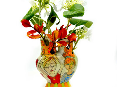 Cat Lady Vase by Margie Sarrao