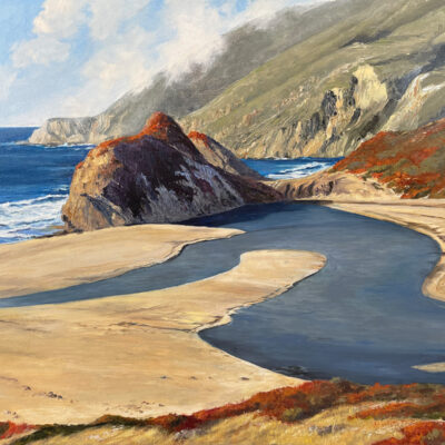 Little Sur River Beach by LaRhee Webster