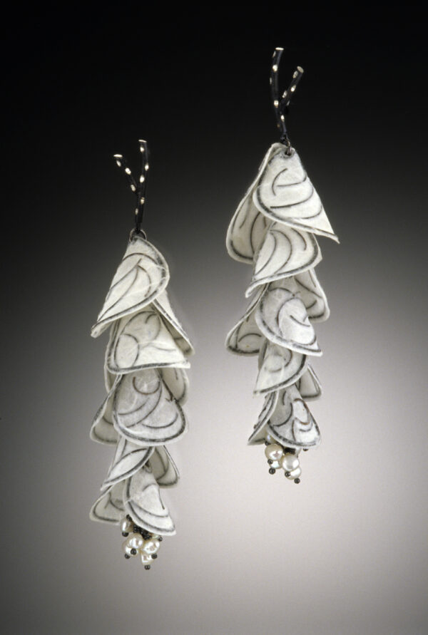 White Blossom earrings by Carol Windsor