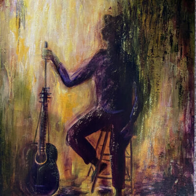 Guitarist and Inspiration by Martine Mahoudeau