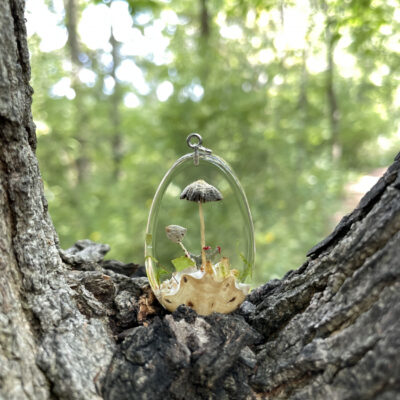 Large oval mushroom pendant by Melody Weber