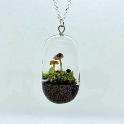 Small oval mushroom pendant by Melody Weber