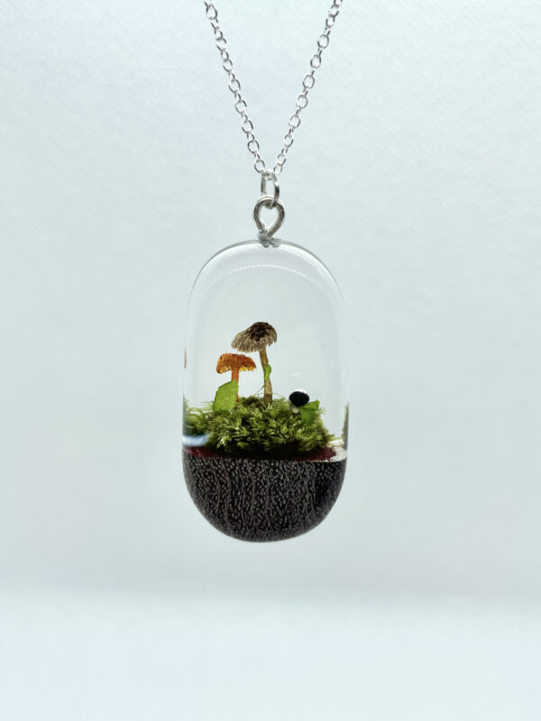 Small oval mushroom pendant by Melody Weber