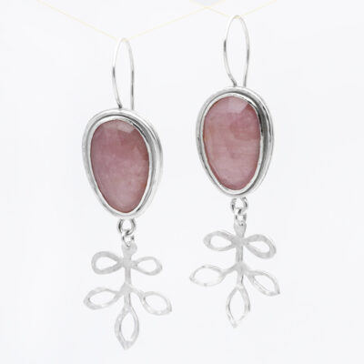 Stone Garden Foliage Earrings; Pink Sapphire by Natalie Esfahanian