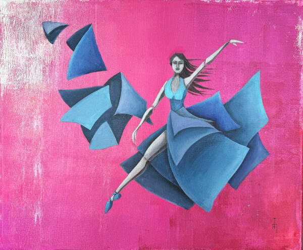 Lyrical Soul Ballerina-pink blue by Ria Sharma