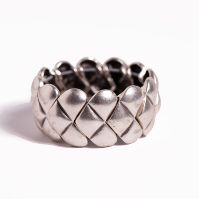 Bracelet-Zinc/Silver Teardrop Weave by Meyla Ruwin