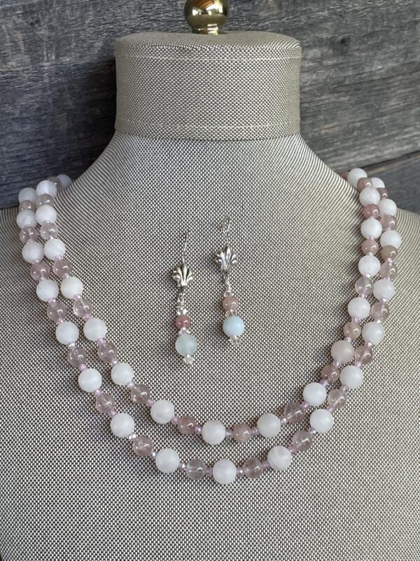 Strawberry and Rose Quartz necklace by Betsy Harms