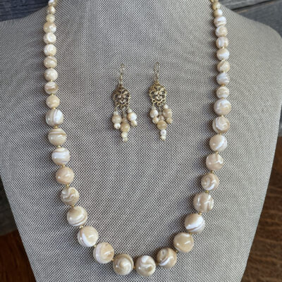 Natural Mother of Pearl necklace by Betsy Harms