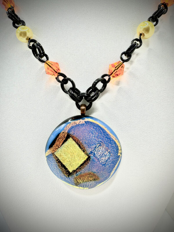 Yellow stamp pendant by Heidi Duitsman