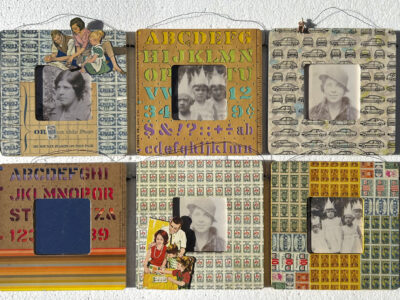 Handcrafted with vintage ephemera picture frames by Melanie Kaye