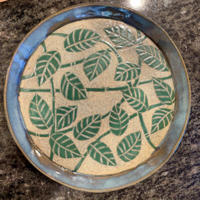 Sgraffito Leaf Platter by Gigi Luke