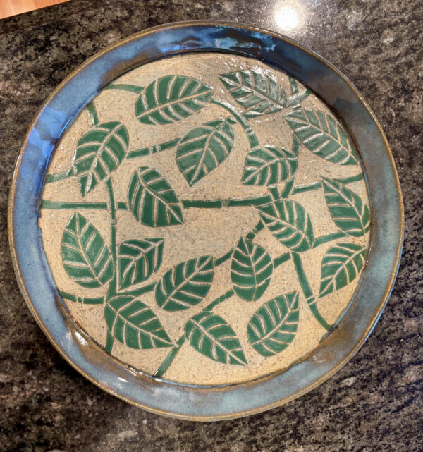 Sgraffito Leaf Platter by Gigi Luke