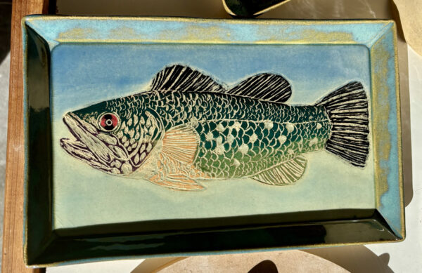 Sgraffito Big Mouth Bass by Gigi Luke