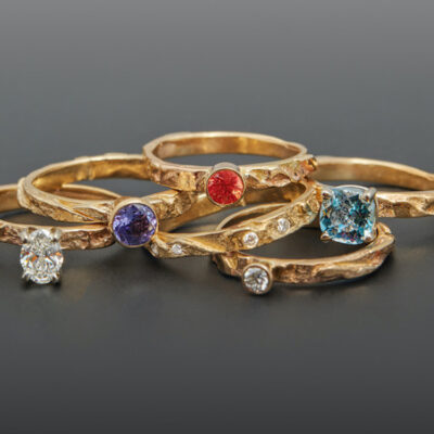 Gold Stacking Rings by Melissa Zahm