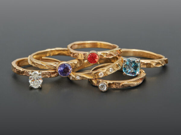 Gold Stacking Rings by Melissa Zahm