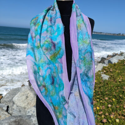 Cashmere and silk felted scarf by Jodi Paley