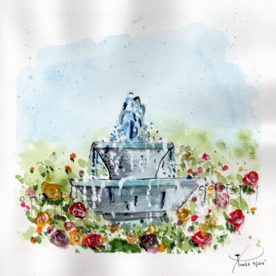 Tranquil Fountain by Ivett Acosta