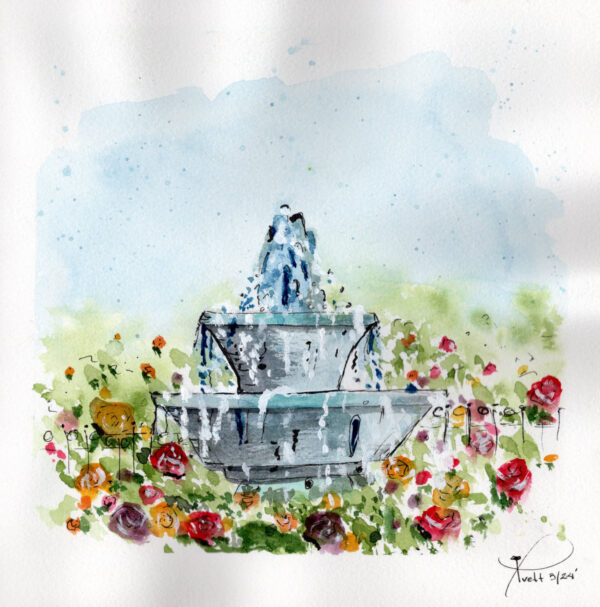 Tranquil Fountain by Ivett Acosta