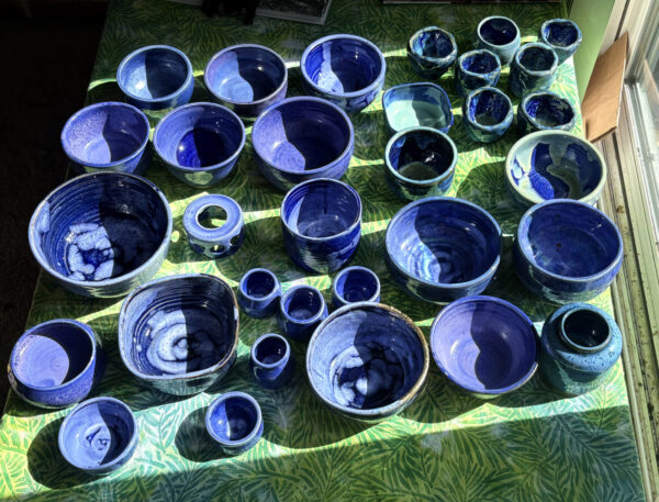 New Blue Bowls by Peggy Farrell